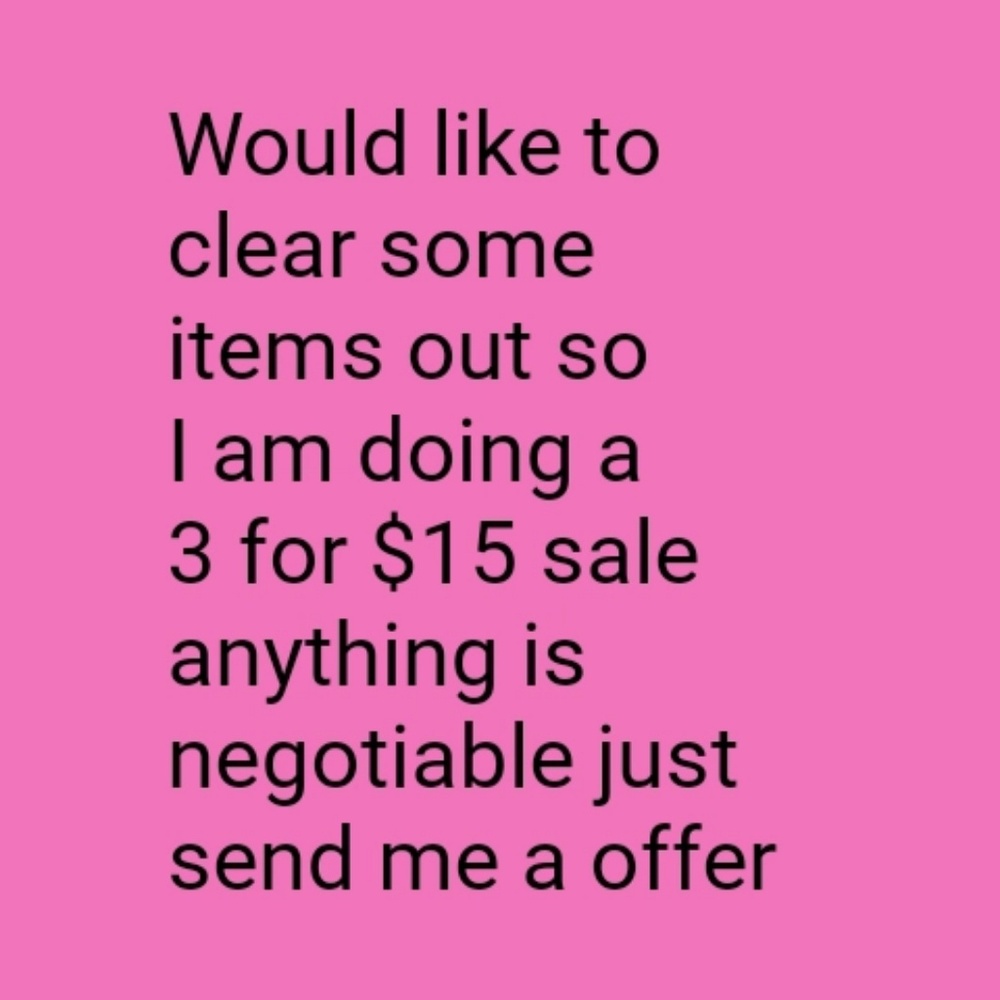 Closet clean out sale 3 for $15